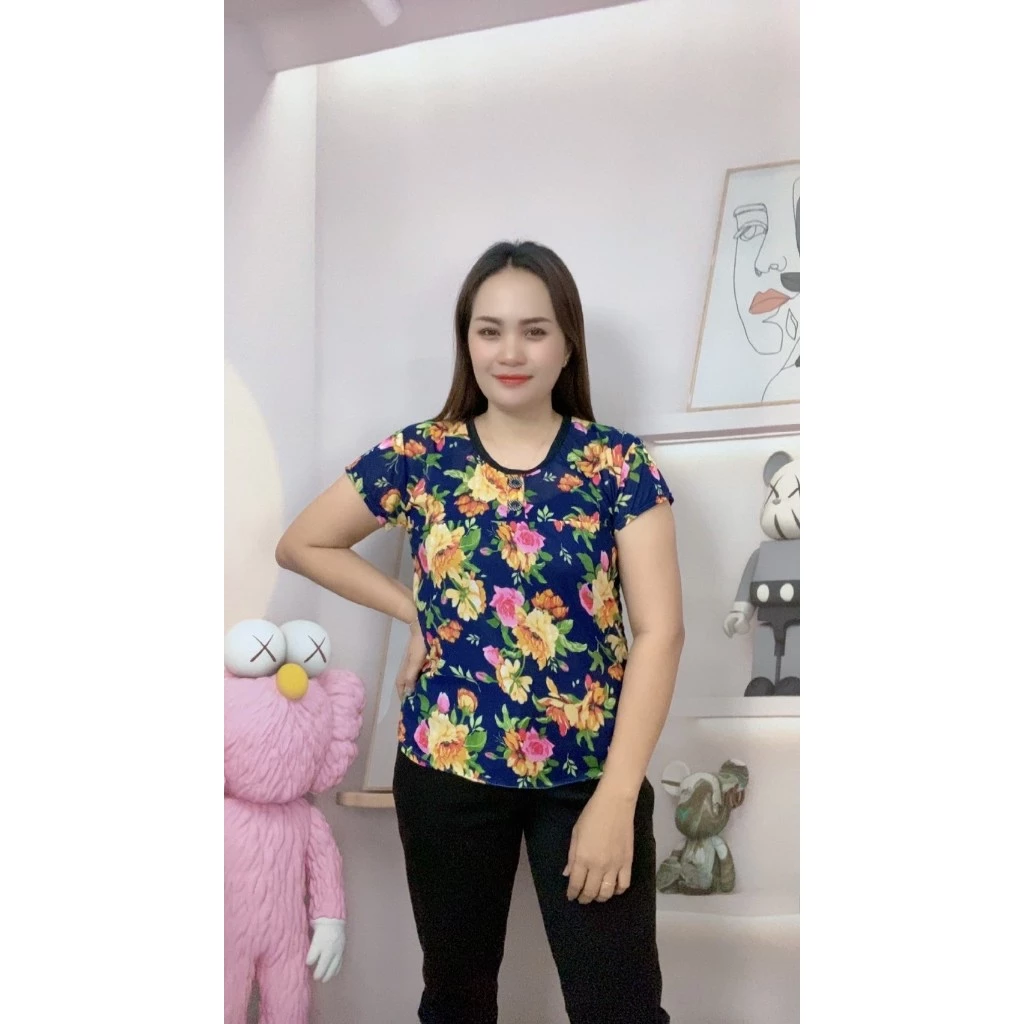เสื้อลายดอกดำ แขนสั้น อก32-40นิ้ว รุ่น314 thumbnail 7