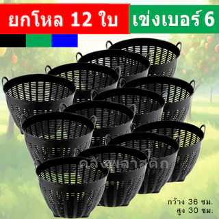 (ยกโหล12ใบ) เข่งพลาสติก เบอร์6 - ใช้เป็นกระถางต้นไม้ ปลูกต้นไม้ - 0280