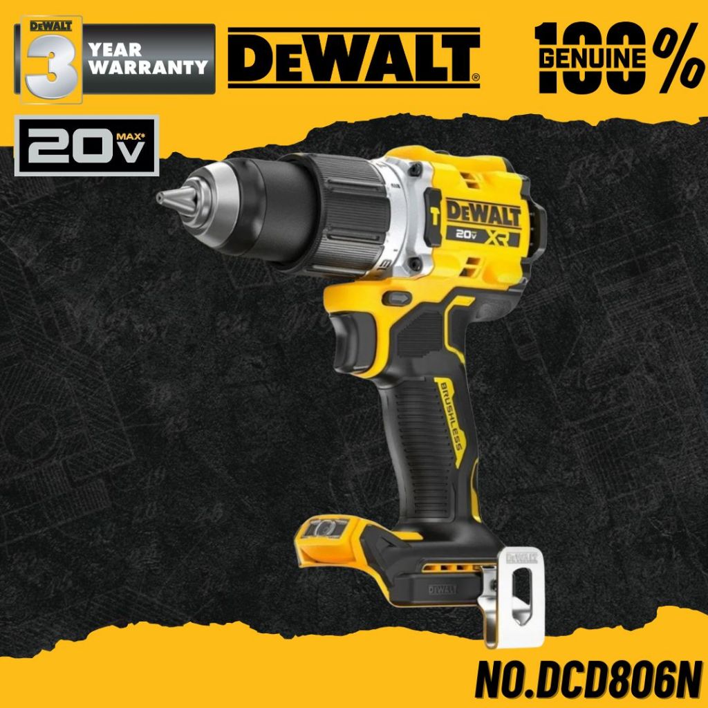 DEWALT สว่านกระแทกไร้สาย XR 20V Max No.DCD806N-B1 (เครื่องเปล่า)