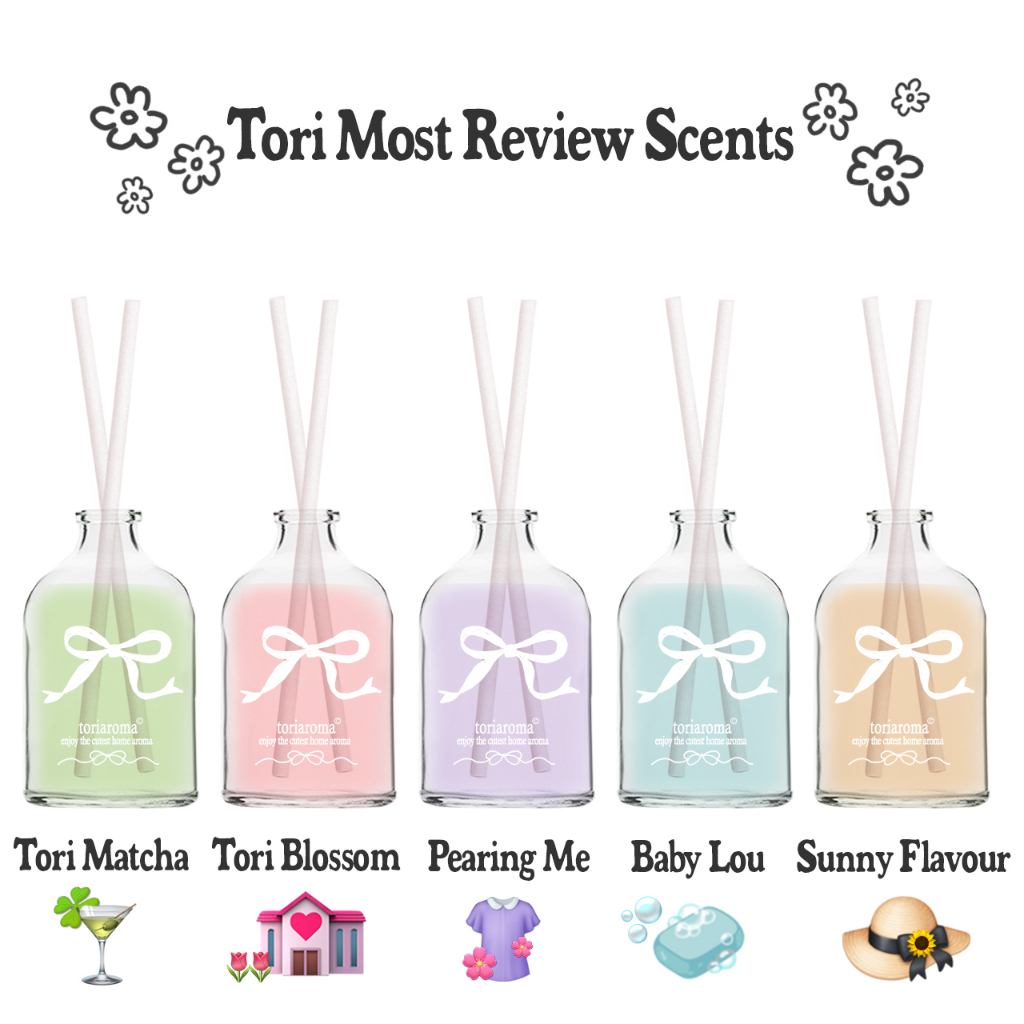 TORIAROMA | Most Review Scents 50ml. ก้านไม้หอมอโรมา หอมฟุ้ง 50ml. ใช้ได้นาน 1-2 เดือน