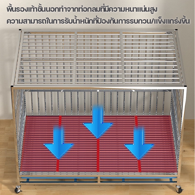 Dogelsy กรงสแตนเลส กรงสุนัข กรงหมา มี4ขนาดให้เลือก กรงแสตนเลส เหมาะกับสัตว์เลี้ยงทุกขนาด - รูปที่ 2