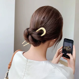 พร้อมส่ง!🇹🇭 ราคา/ชิ้น ปิ่นปักผมตัวยู วัสดุสแตนเลส กิ๊บปักผมตัว U ขนาดใหญ่ สไตล์คลาสสิก เรียบง่าย เกรดพรีเมี่ยม งานเกาหลี