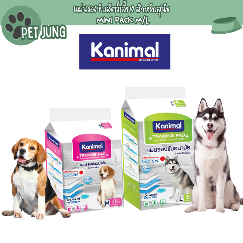 Kanimal Training Pad แผ่นรองฉี่สุนัข แผ่นรองซับสัตว์เลี้ยง สำหรับสุนัข Mini Pack M/L