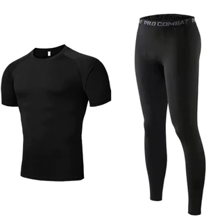 PRO COMBAT เสื้อรัดกล้ามเนื้อ + กางเกงรัดกล้ามเนื้อ ชุดกีฬาสองชิ้น [กทม. พร้อมส่ง]