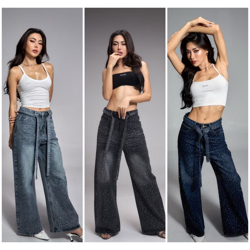 Atipashop - EGBERT WINK JEANS กางเกงยีนส์ ขายาว ทรงกระบอกกลาง ยีนส์วิ้ง พร้อมเข็มขัด รูปที่ 8