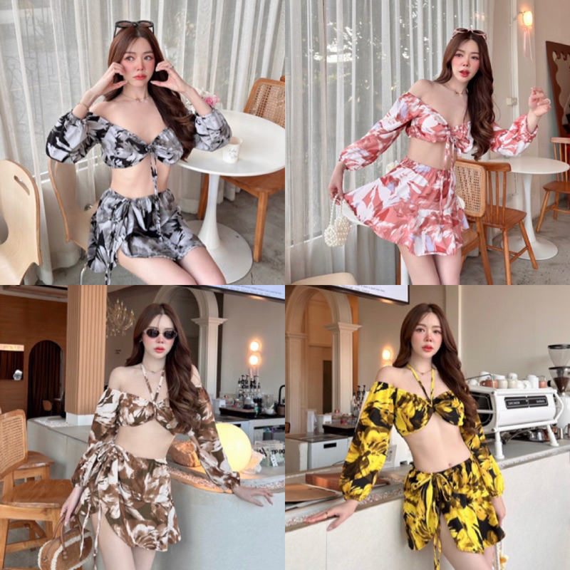 LILY เซ็ต 2 ชิ้น[เสื้อ+กระโปรง] งานป้าย ชุดเที่ยว ชุดใส่ไปทะเล ชุดเซ็ต ชุดใส่เที่ยว ชุดสวยๆ