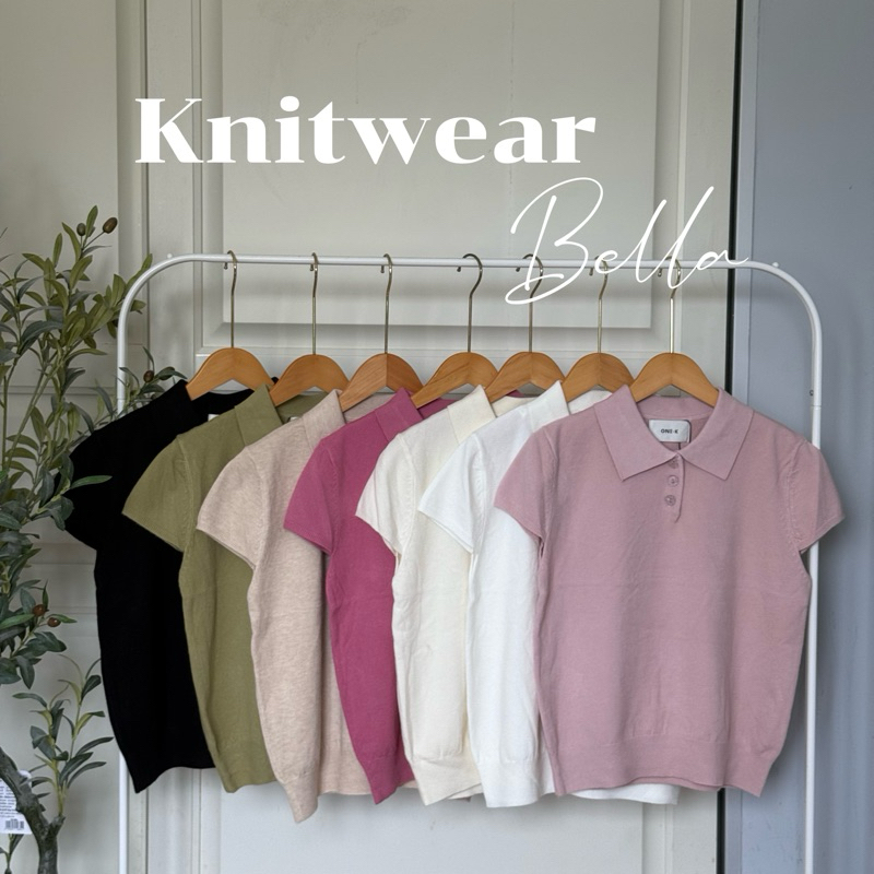 [ป้าย One K] เสื้อไหมพรมทรงโปโลแขนเต่อใส่แล้วทำให้ดูผอมมาพร้อมสีน่ารักน่ารักหลายสี￼เลยค่ะ