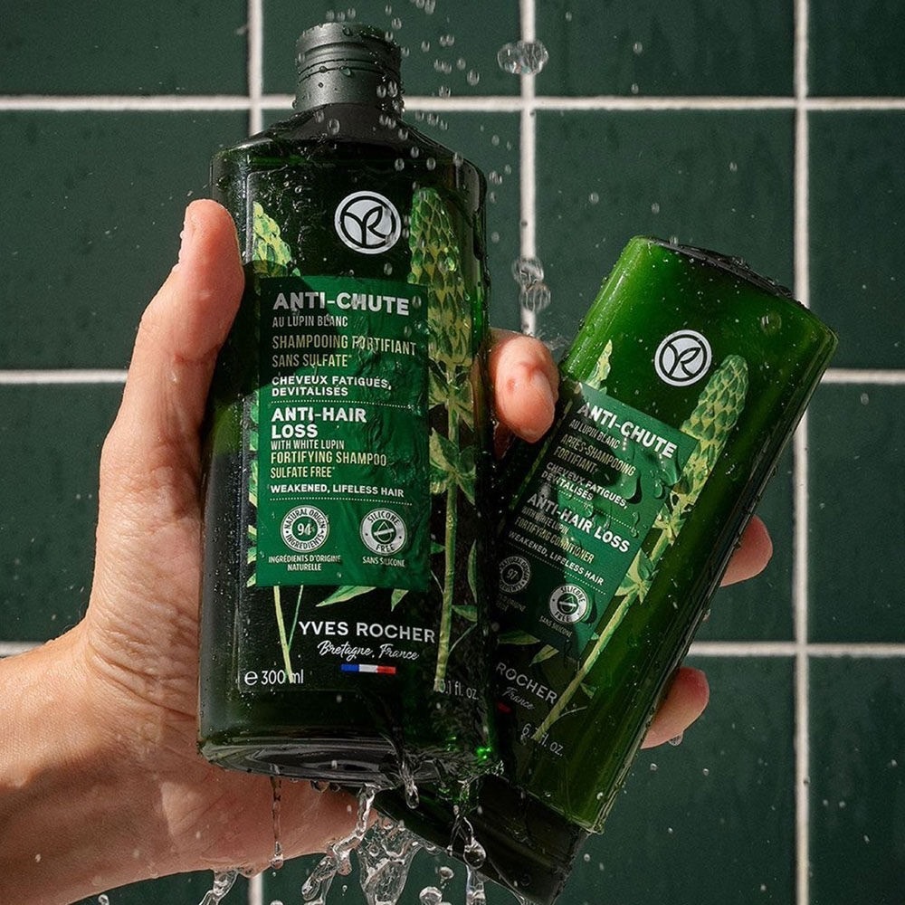 Yves Rocher Anti-Hair Loss With White Lupin Fortifying Shampoo 300ml