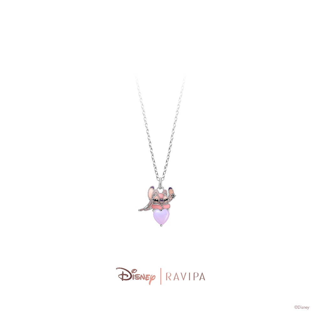 Ravipa | Disney Stitch Angel and Cherry Quartz Necklace - สร้อยคอ
