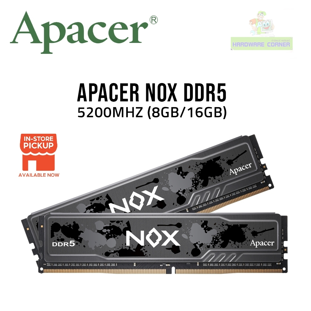 32GB (16GBx2) DDR5 5200MHz RAM (แรมพีซี) APACER NOX DDR5 (AH5U32G52C522MBAA-2)