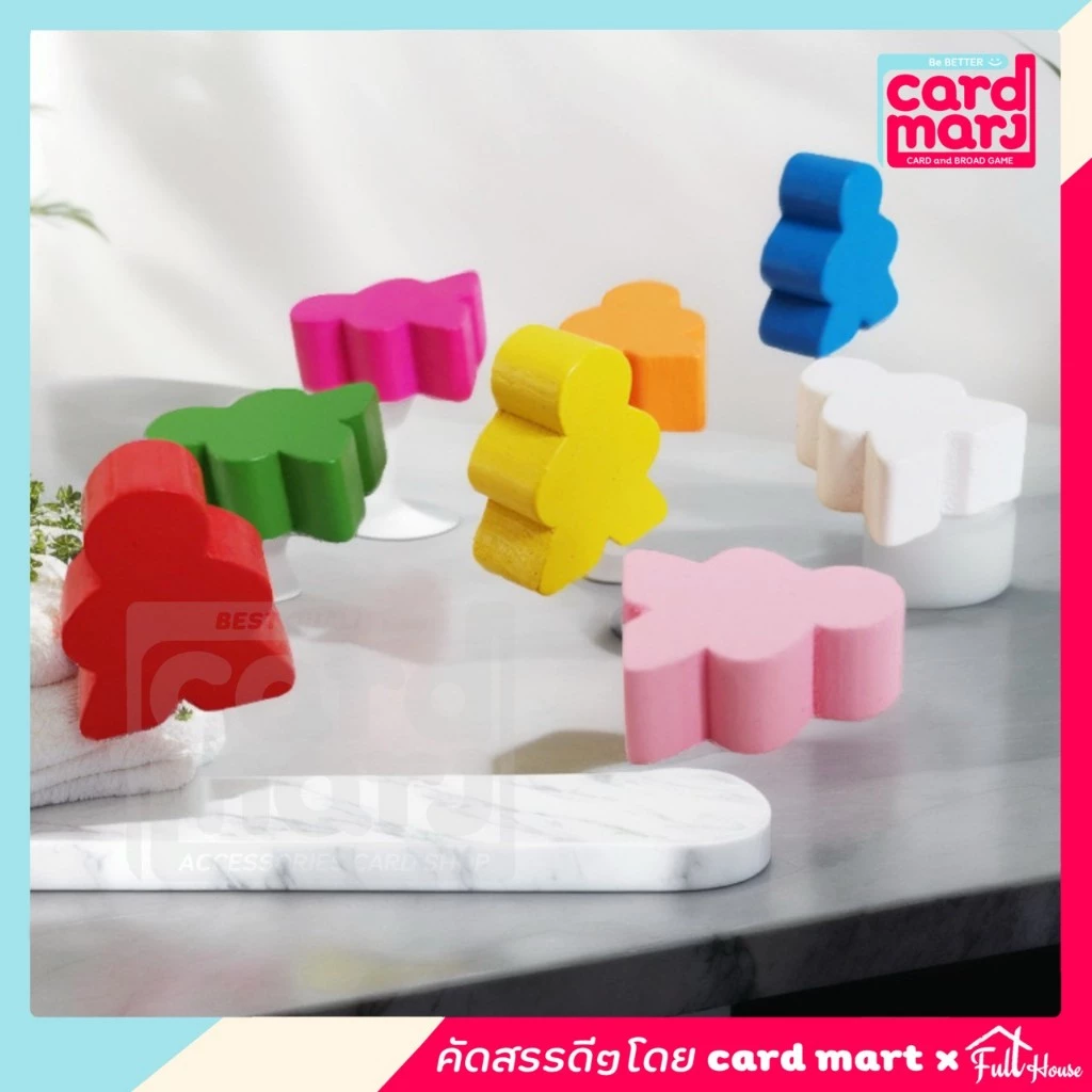 [4฿]🔥 พร้อมส่ง🇹🇭โทเคนไม้ Wooden Token รูปคน Diskไม้ ตัวเดิน cube บอร์ดเกมส์ board game ไม้ thumbnail 3