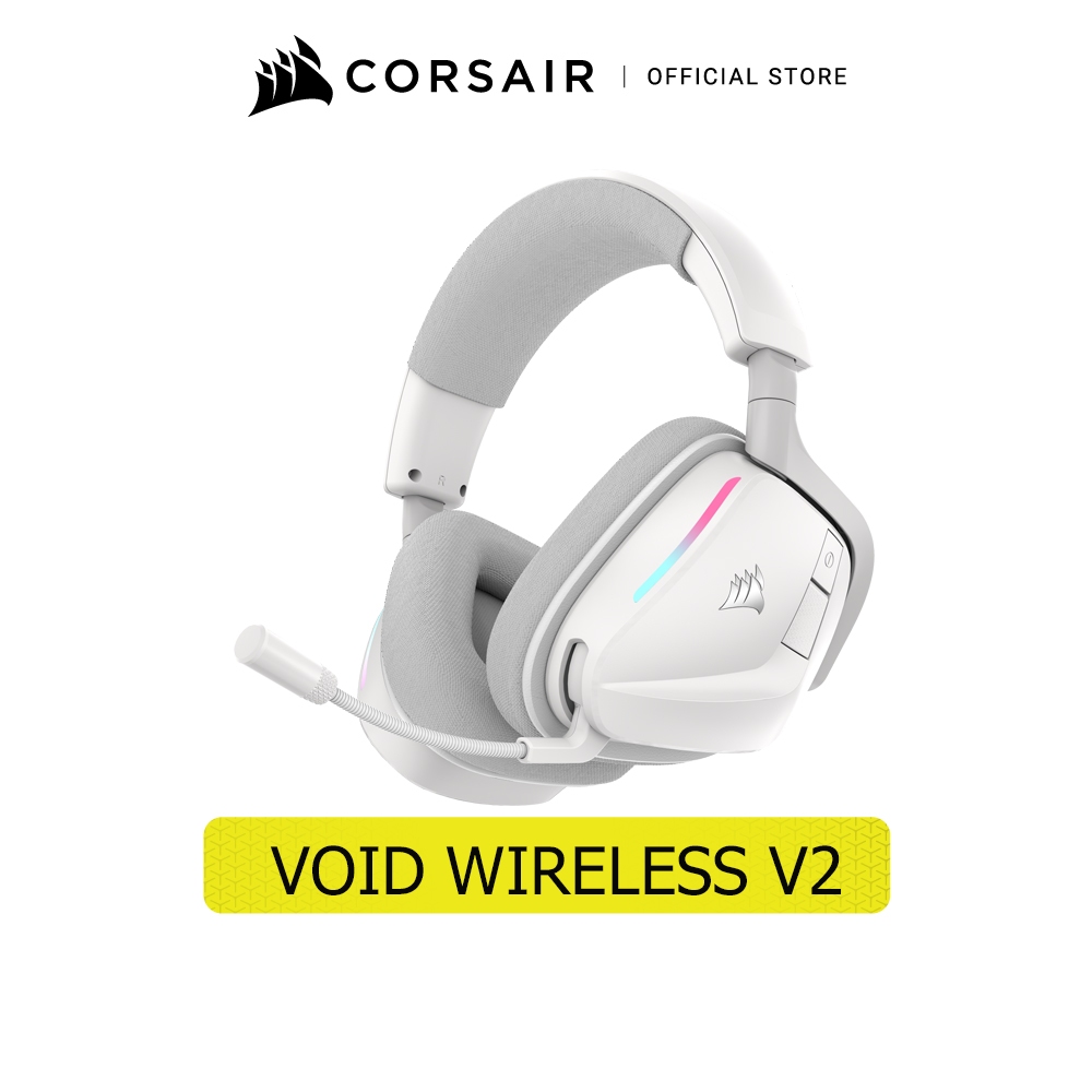 CORSAIR GAMING HEADSET VOID WIRELESS V2 WHITE : - หูฟังเกมมิ่งไร้สาย สีขาว