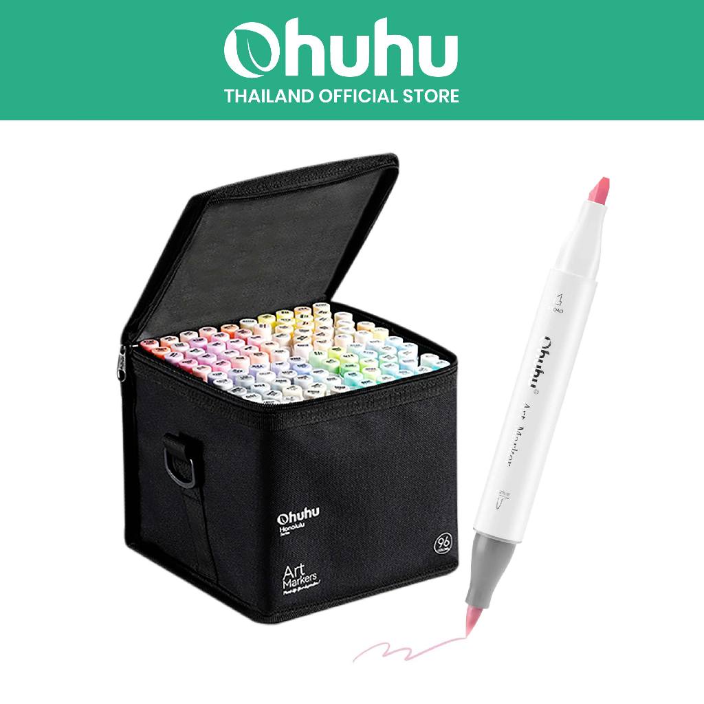 FOLIO ART : ปากกามาร์คเกอร์ Ohuhu เซต Pastel Tone 96 สี Honolulu  Series : 90420 (Brush & Chisel Tip)
