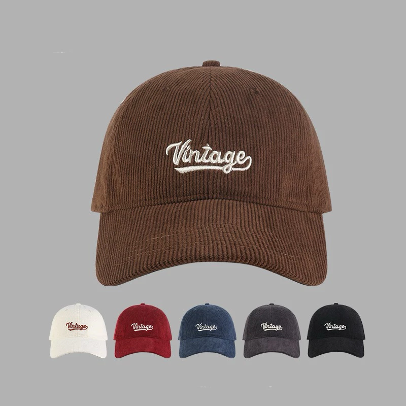(EO) หมวกแก๊ปกันแดด ผ้าลูกฟูก cap (ป้ายvintage)