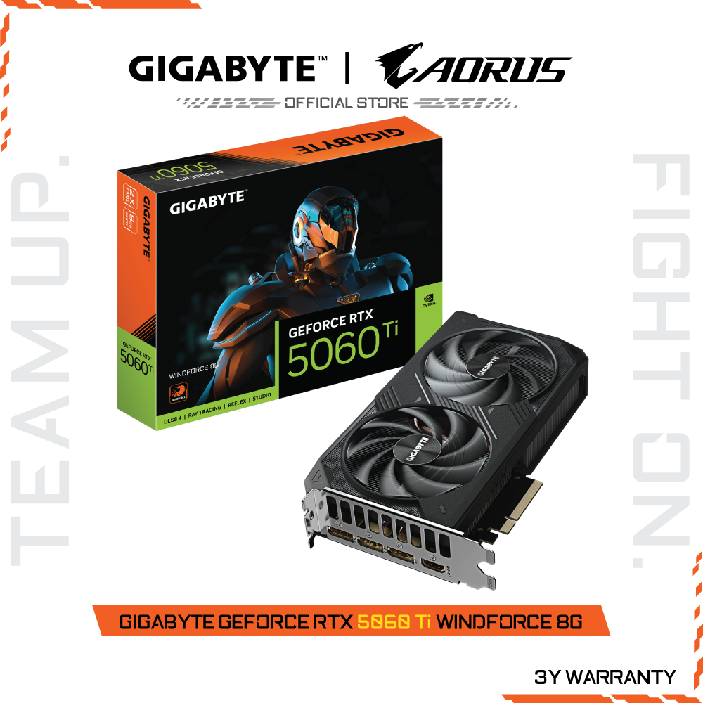 GIGABYTE GeForce RTX 5060 TI WINDFORCE 8G (VGA Card) GV-N506TWF2-8GD-1.0