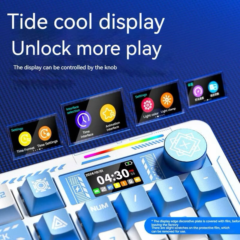 Lingbao K98PRO จอLCD คีย์บอร์ดลายอนิเมะ 3 โหมด USB/2.4G/Bluetooth แบต10000mAh RGB 14โหมดประกัน 1ปี ส่งฟรี
