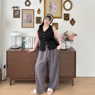 Croissant Pants (กางเกงขายาวครัวซองต์) กางเกงขายาวทำงาน ทรงกระบอกใหญ่🤎✨📸 | Geebeety