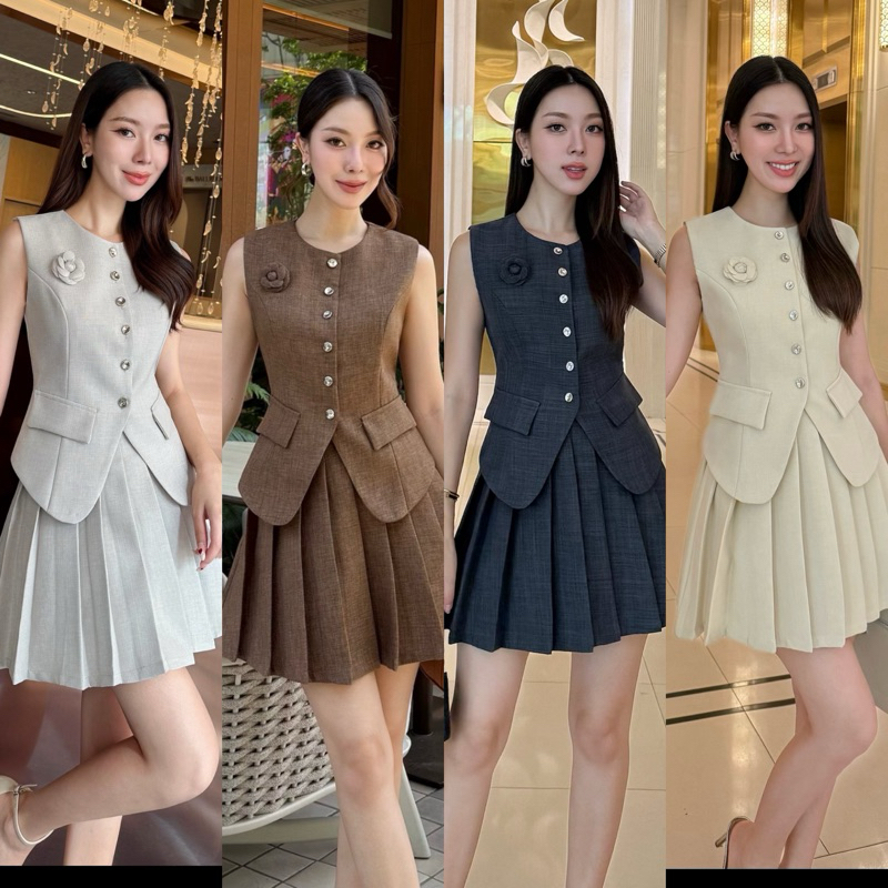 CHARISSA KLOSET ชุดเซ็ทแขนกุด ทรงสวยน่ารักมาก 80040