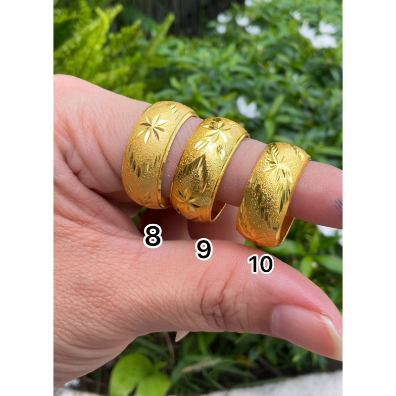 แหวนทอง1แถท1 งานสวย เคลือบโลหะเคลือบแก้วกันหมอง ราคาสบายกระเป๋า ฟรีตลับ ลายตามเลขที่ระบุบนภาพ