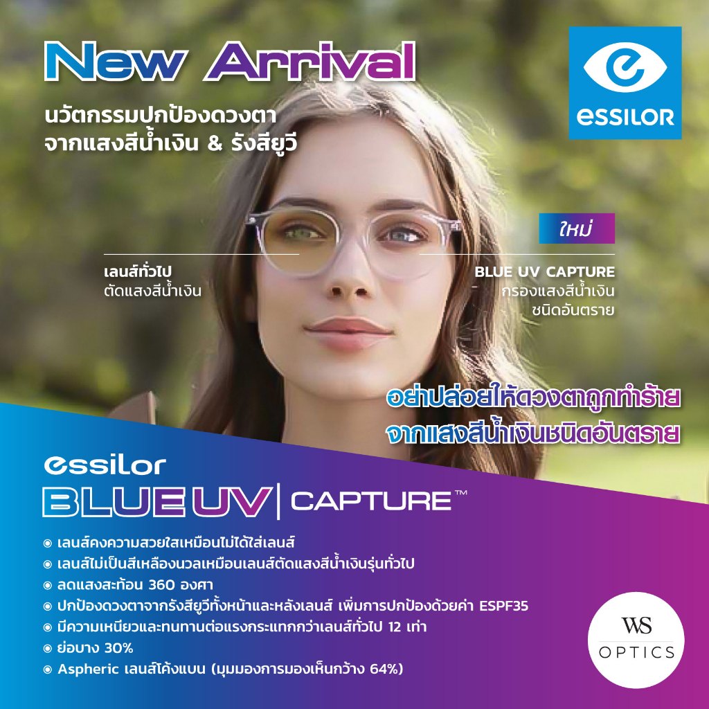 [Stock Lens] Essilor Crizal Sapphire - Blue UV Capture Airwear