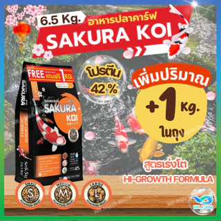 📌สูตรสมดุล🟢มี 2 โปร❗อาหารปลาคาร์ฟ Sakura Koi 🟢สูตรสมดุล🟢 ขนาด 6.5 กก. ( เม็ดลอย )