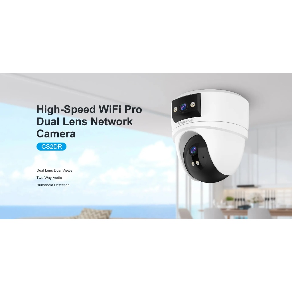 Vstarcam CS2DR (เลนส์คู่) IP Camera กล้องวงจรปิดไร้สาย ความละเอียด 3MP(1296P) indoor มีAI+
