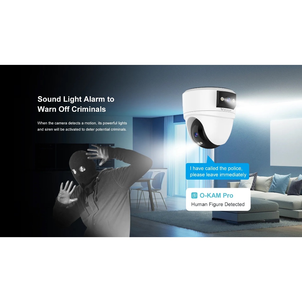 Vstarcam CS2DR (เลนส์คู่) IP Camera กล้องวงจรปิดไร้สาย ความละเอียด 3MP(1296P) indoor มีAI+