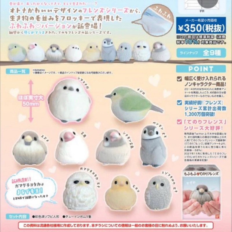 โมเดลสัตว์ โมเดลสัตว์จิ๋ว โมเดลนก น่ารักสมจริง Mofumofu Tenori Friends