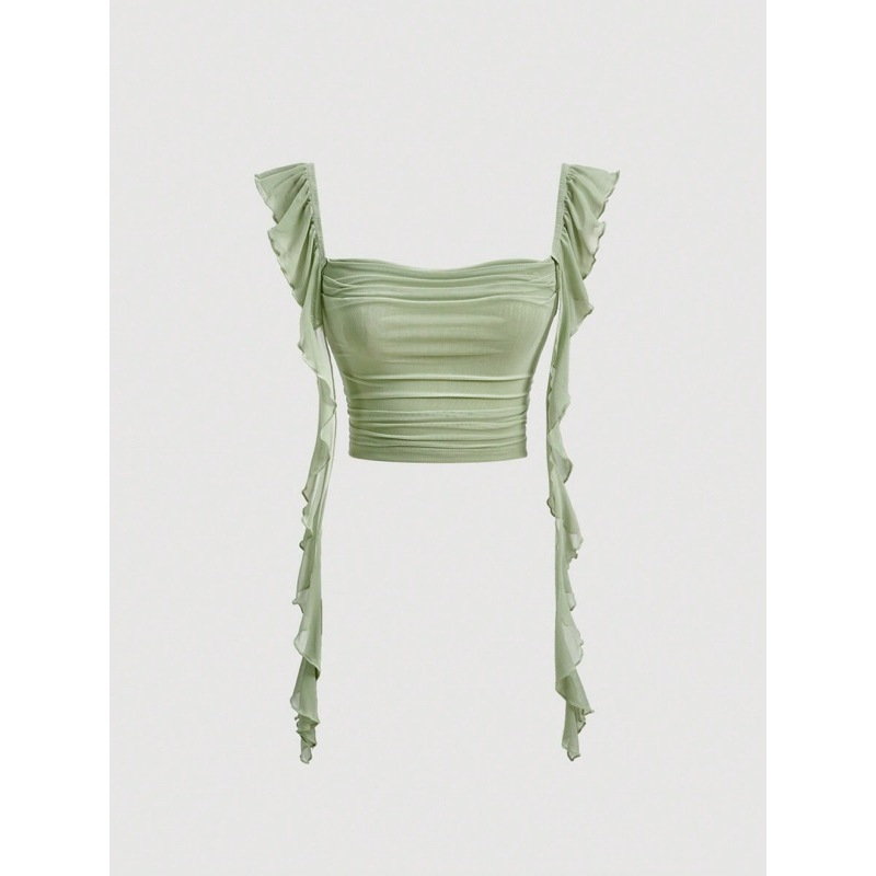 ส่งต่อเสื้อ : SHEIN MOD เสื้อสมอคพลัสไซส์ ( สีเขียวอ่อน/0XL )