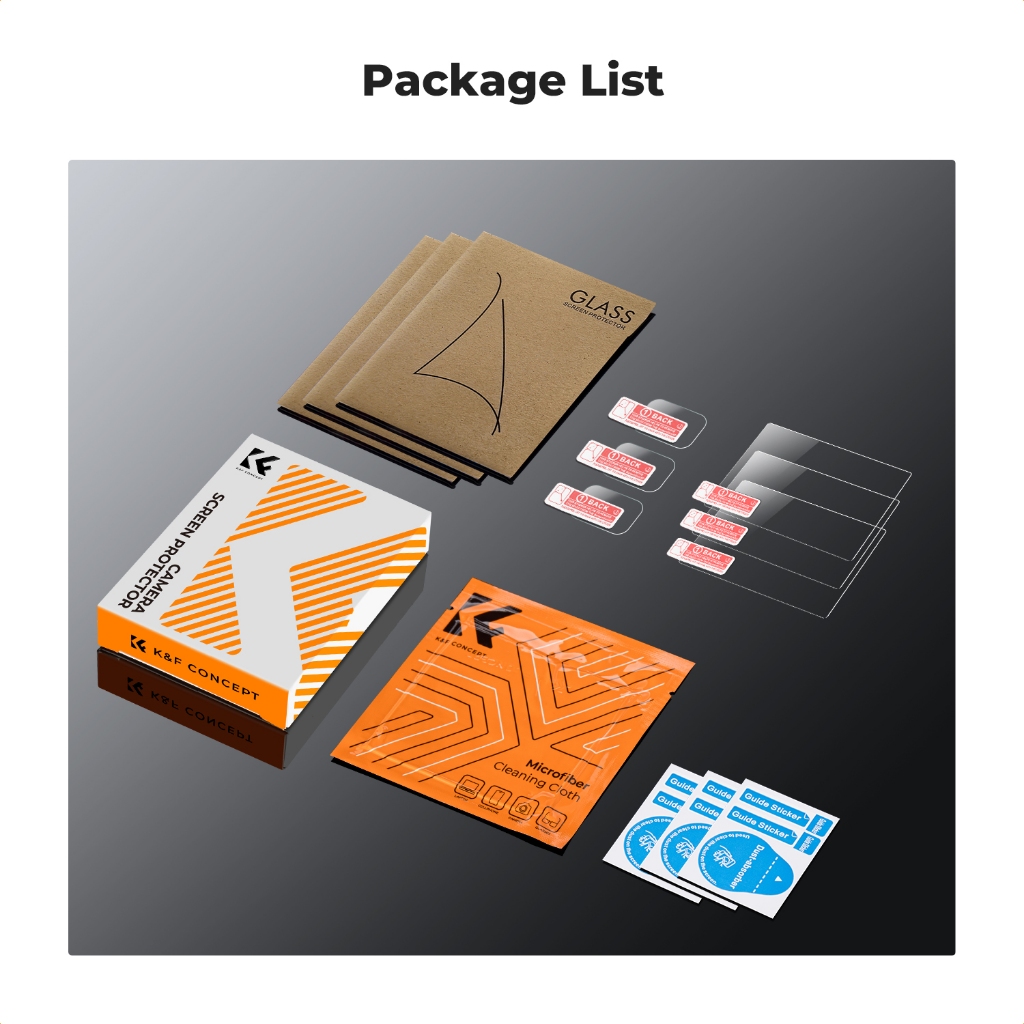 K&F CONCEPT DJI POCKET3 Body Screen Protector DJI POCKET3 Lens Screen Protector+Cleaning Cloth