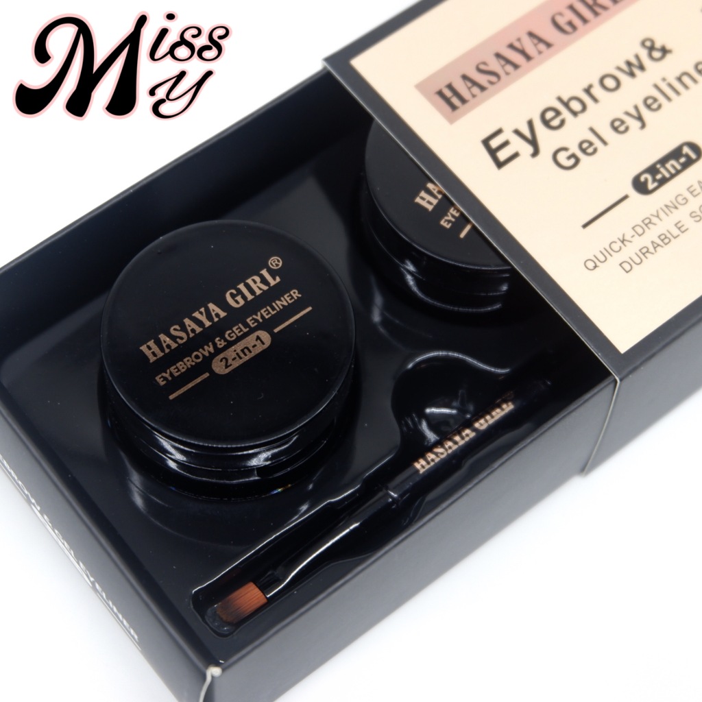 {12เซต} HASAYA GIRL 2IN1 Eyebrow & Eyeliner อายไลเนอร์และคิ้ว เขียนง่าย พร้อมแปรงในเซต no.JH3808