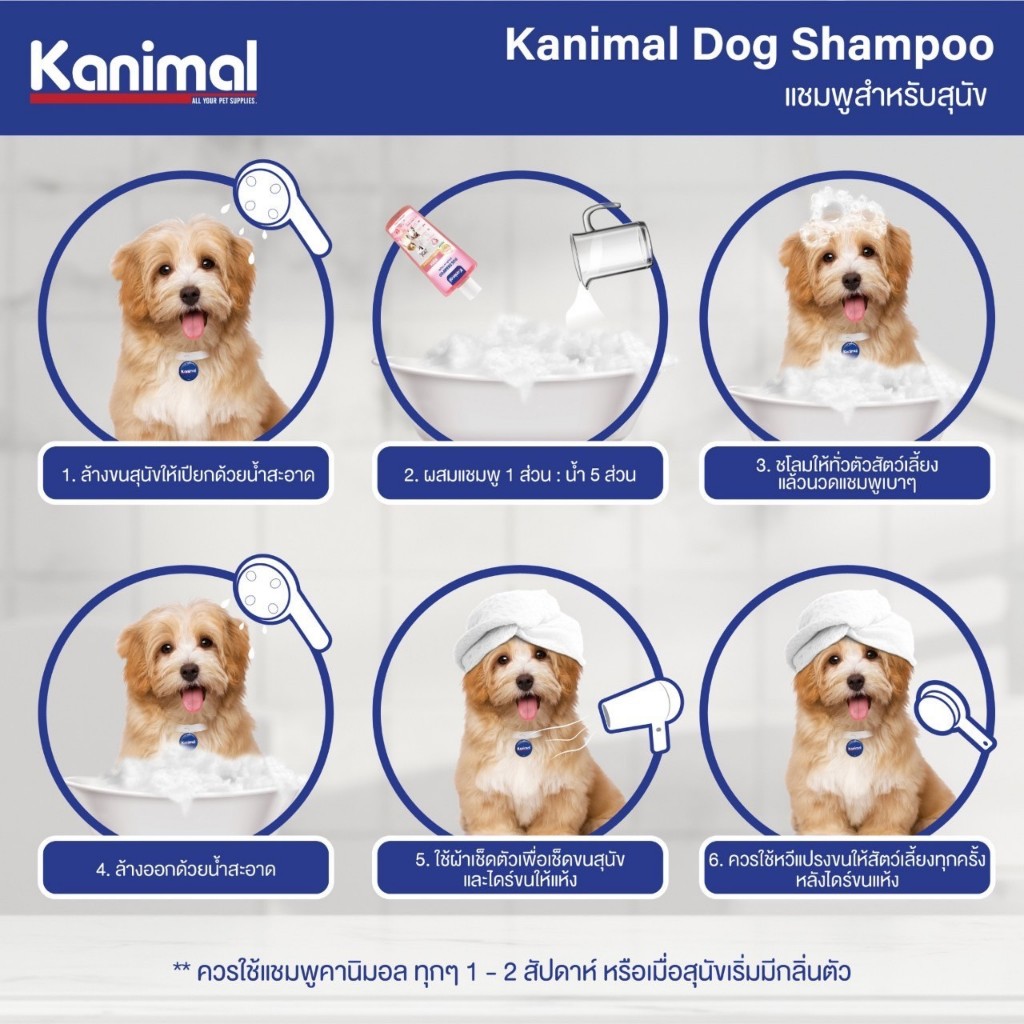 Kanimal Dog Shampoo 150 ml. แชมพูสุนัข บำรุงขน ลดขนร่วง สุนัขทุกสายพันธุ์ เลือก 7 สูตร รูปที่ 7