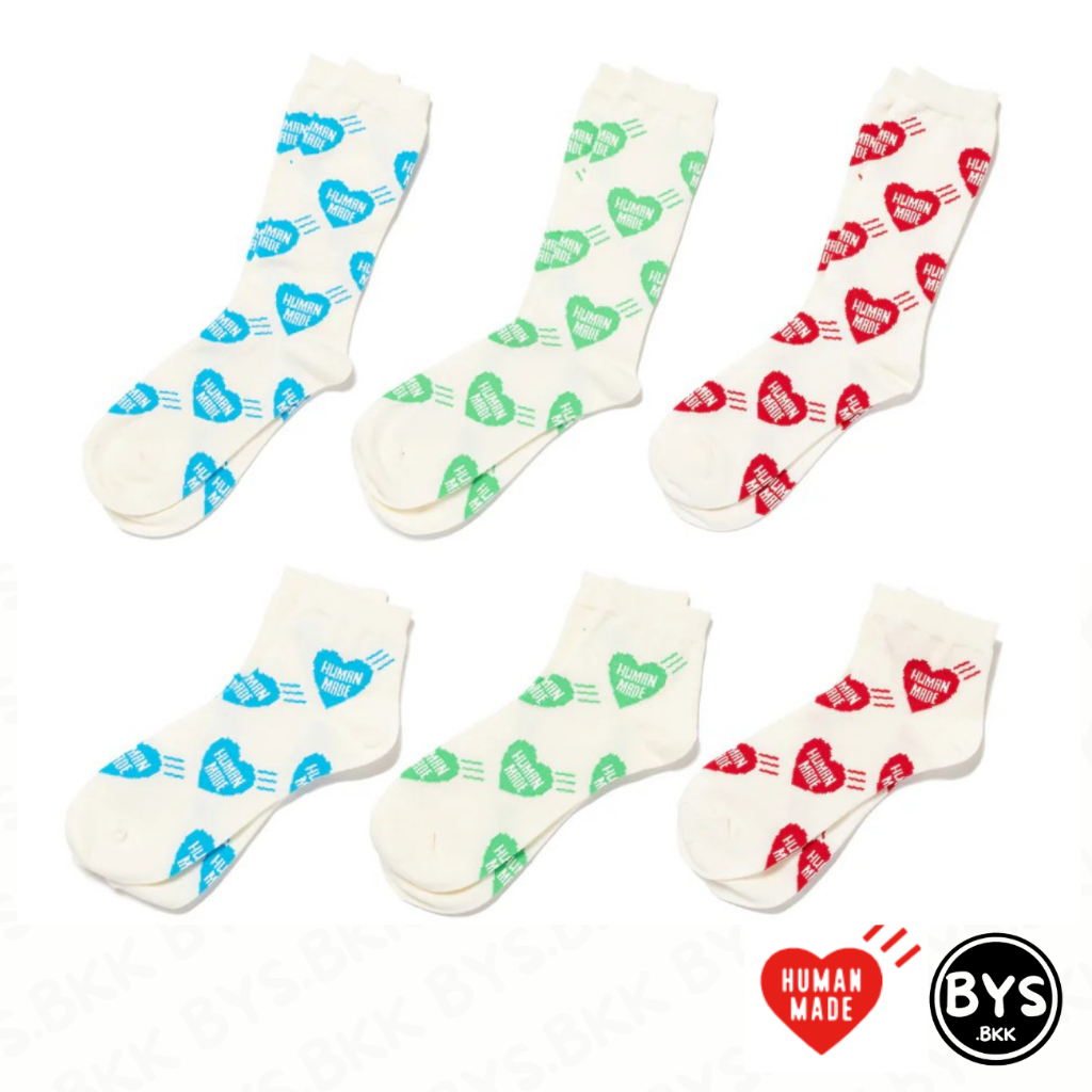 [สินค้าของแท้][พร้อมส่ง] Humanmade HEART SOCKS