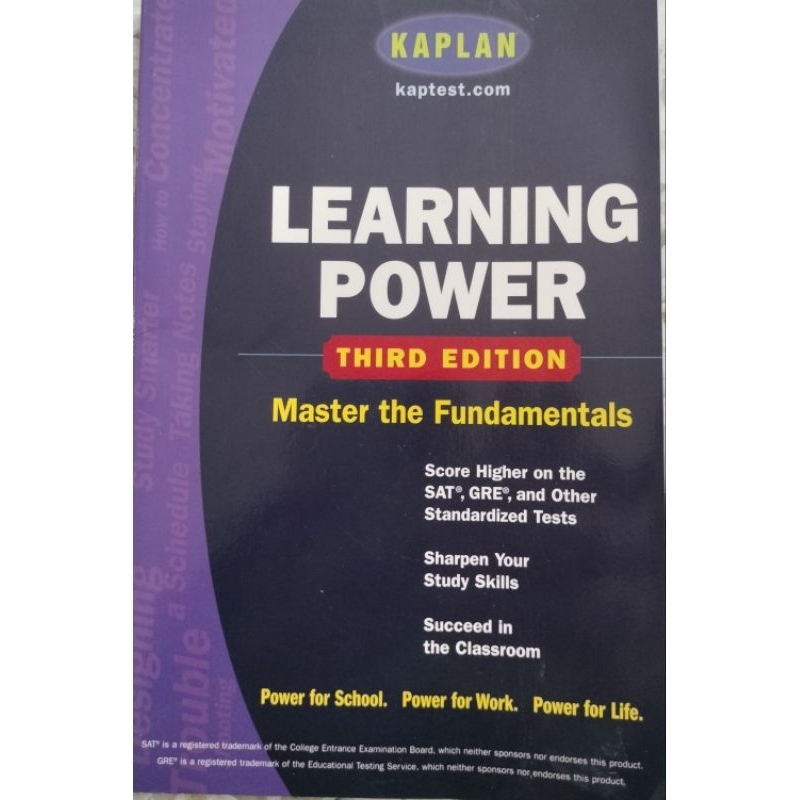 Learning Power: Master the Fundamental Kaplan Score Higher on the SAT GRE Test