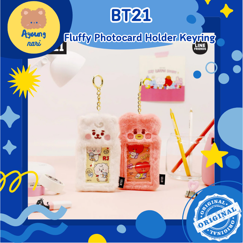 พร้อมส่ง BT21 Fluffy Photocard Holder Keyring เฟรมการ์ด