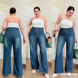 Moonjeans กางเกงยีนส์เอวสูงขาม้าเบสิกสาวอวบ (Megan bootcut jeans) Moonstonechubbyhouse [ Code: 333 ]