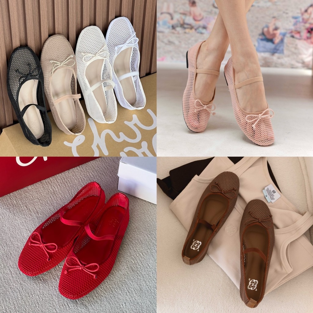 (พร้อมส่ง) CHUUCHOP (Size 35-43) -Twinkle mary jane รองเท้าคัชชูผู้หญิง ตาข่าย ระบายอากาศใส่สบาย ลุคมินิมอล (C8311)