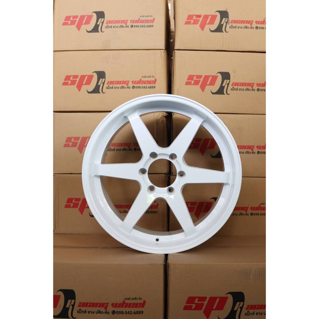 ล้อแม็ก ลาย TE37/T14  ขนาด 20X10 6 รู 139.7 ออฟ 15 สีขาว WHITE/YUSTA ( 4 วง)