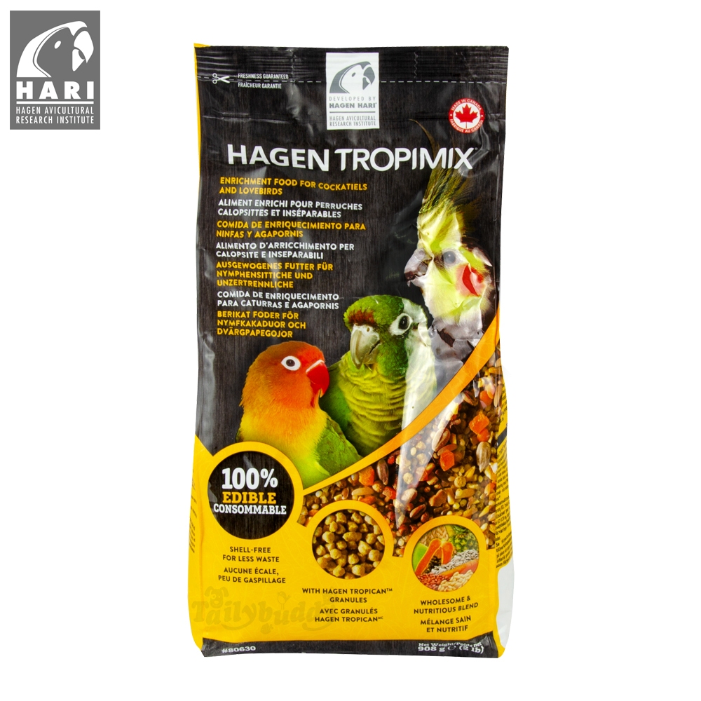Tropimix Lovebird/Cockatiel อาหารนก เลิฟเบิร์ด ค็อกคาเทล ฟอพัส สูตรสมดุล อาหารเม็ดผสมธัญพืช (908g)