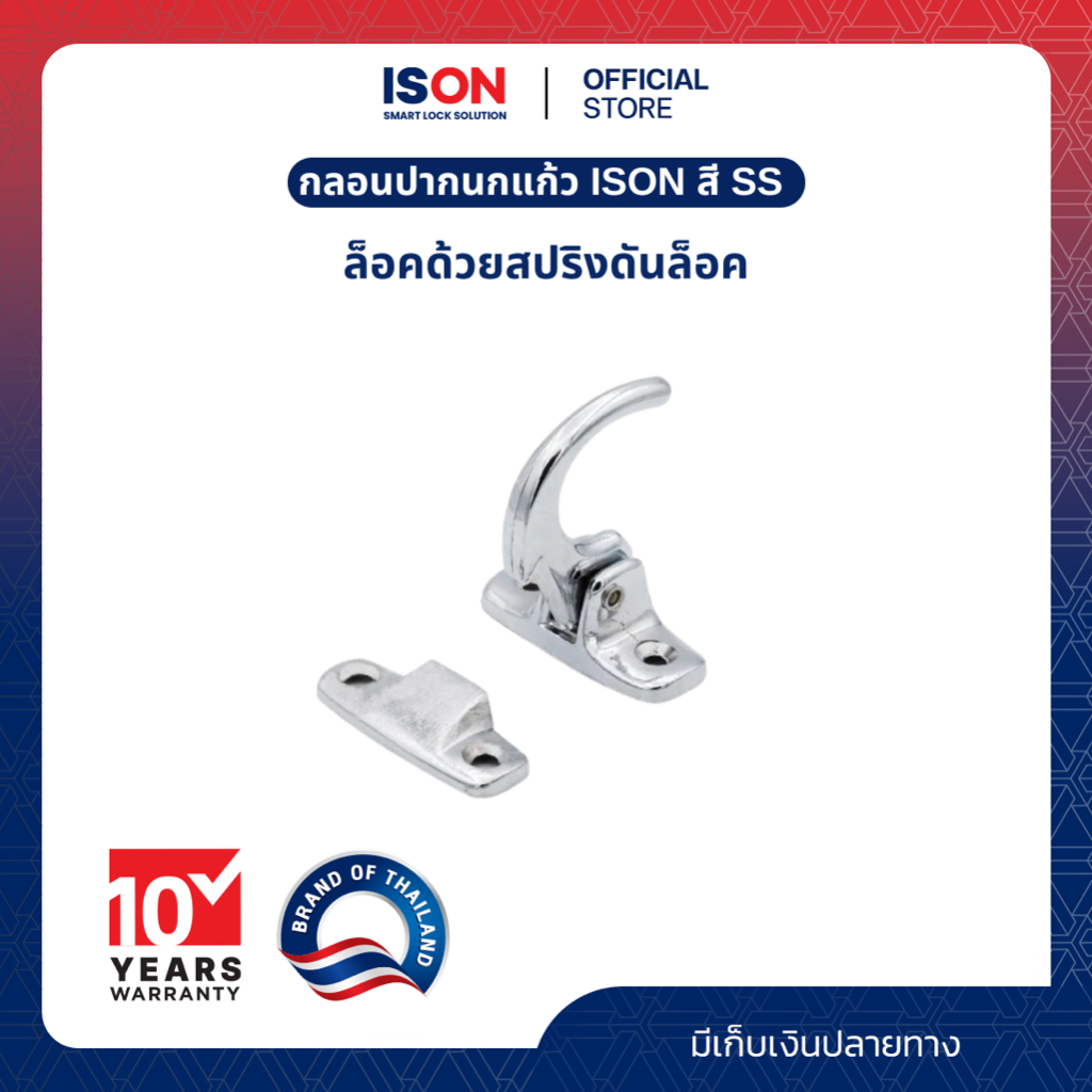 กลอนปากนกแก้ว ISON สี SS สีสแตนเลส
