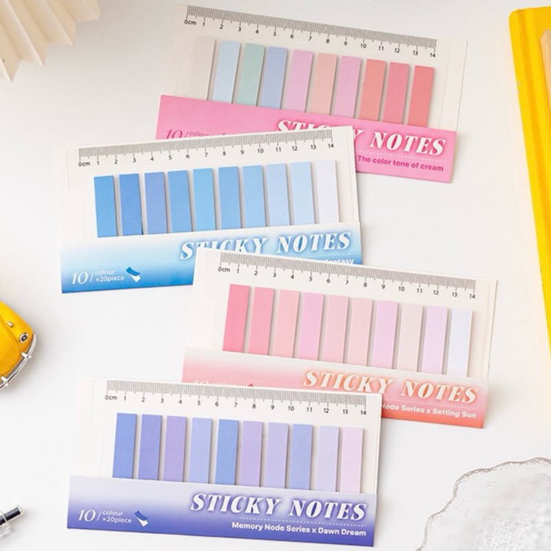 < พร้อมส่ง> โน๊ตกาวแถบ โทนสี กระดาษ ( 200 แผ่น ) Sticky Note โพอิท กระดาษโน๊ตกาว เครื่องเขียน
