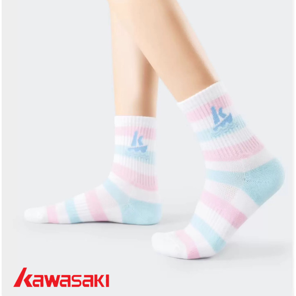 Kawasaki ถุงเท้ากีฬา ถุงเท้าแบดมินตัน ผ้าขนหนูระบายอากาศ กันลื่น ดูดซับเหงื่อ