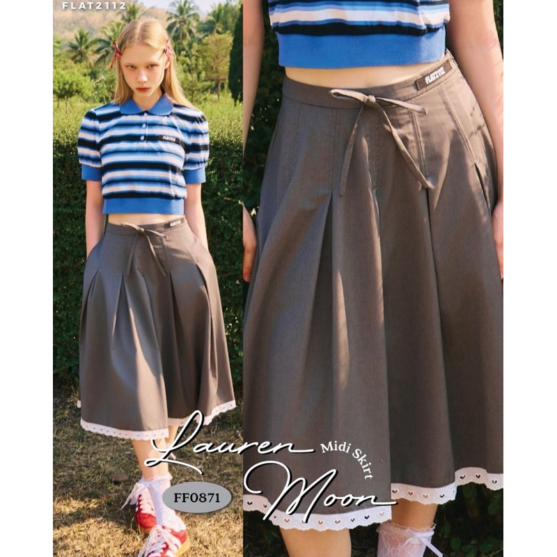 FLAT2112 FF0871 : LAUREN MOON MIDI SKIRT 🍒✨ มือสอง