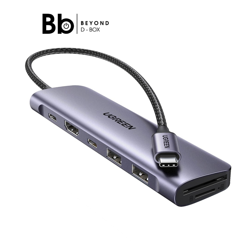 Ugreen Port Hub 7-in-1 USB-C to 2xUSB-A, USB-C, HDMI, TF/SD สีเทา by BB Beyond D-Box