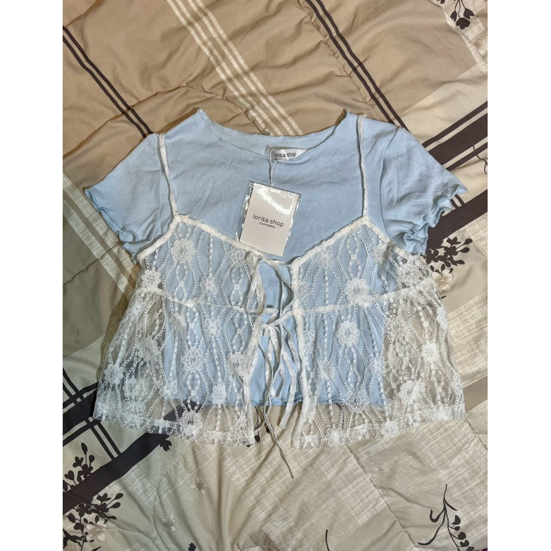 เสื้อครอบ+สายเดี่ยวลูกไม้ Lolita shop