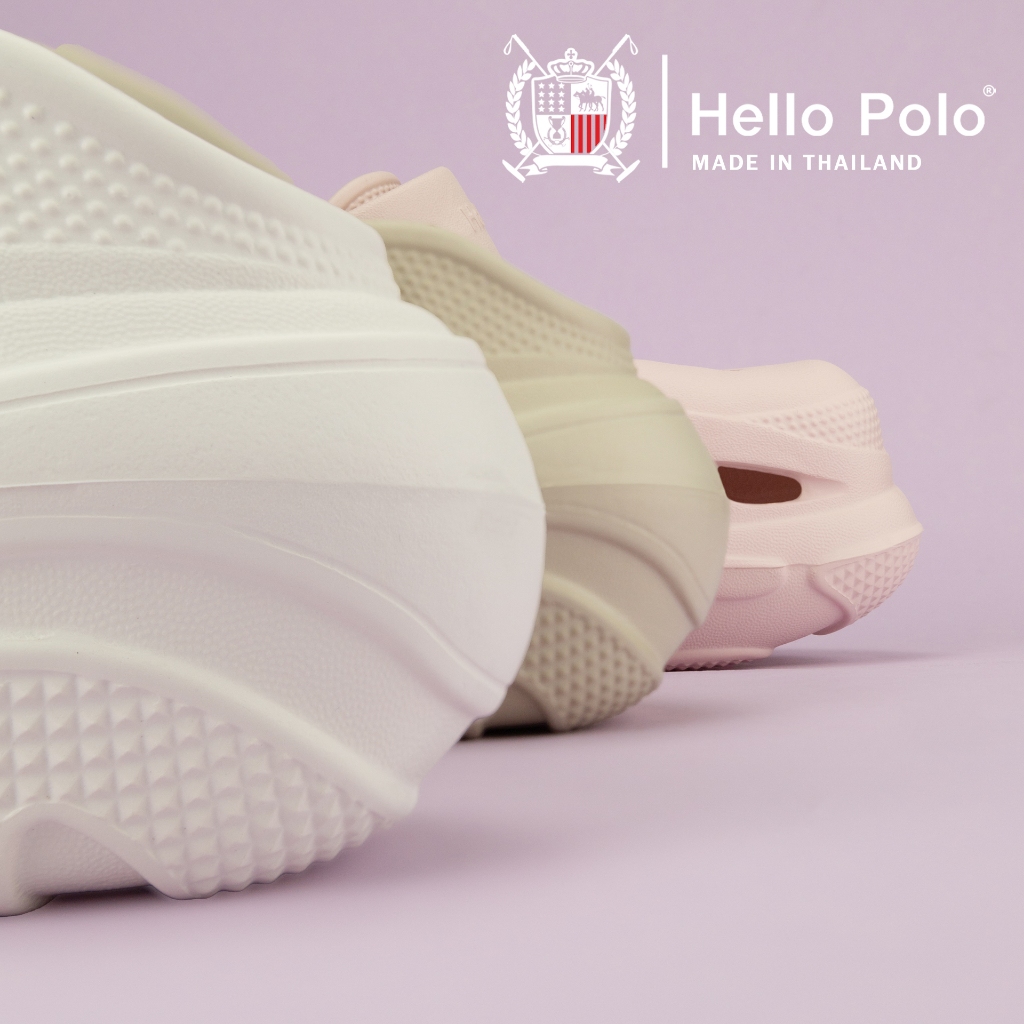Hello Polo รองเท้าหัวโต รองเท้าแตะผู้หญิง ดีไซน์เรียบง่าย พื้นหนา ทนต่อการสึกหรอ กันลื่น แฟชั่น ลำลอง วัสดุ EVA HP8053