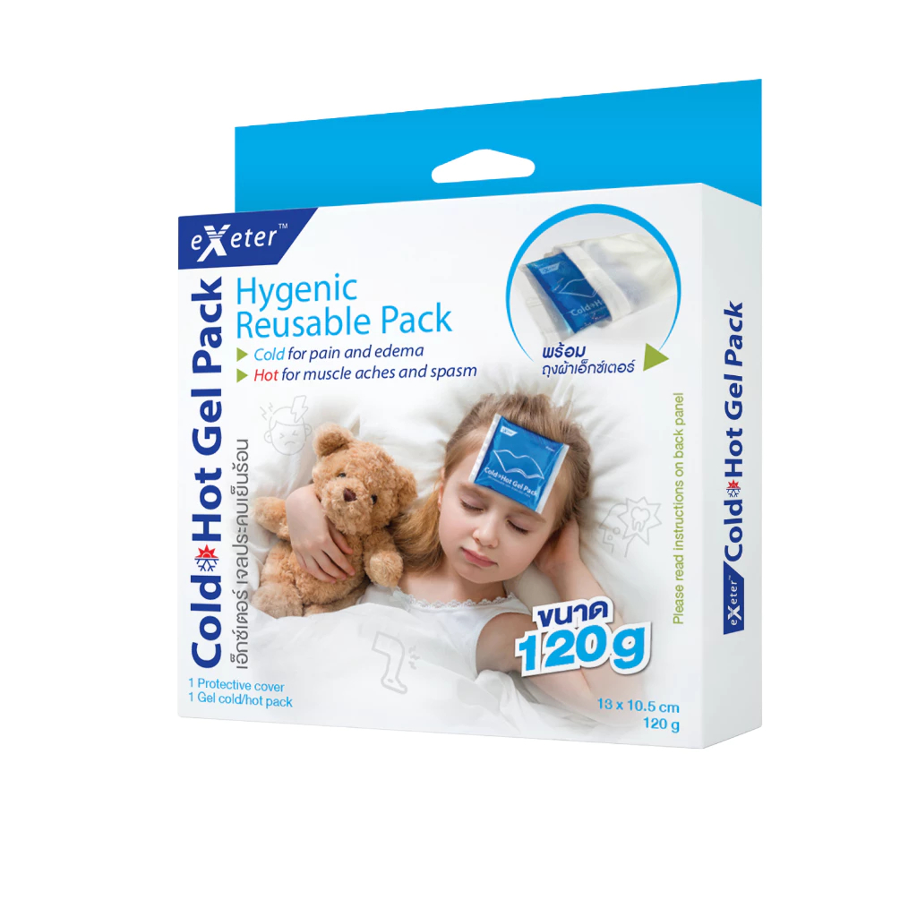 EXETER เจลประคบ COLD HOT GEL PACK 120G (แถมถุงผ้า)