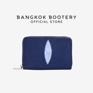 BANGKOK BOOTERY กระเป่าสตางค์ รุ่น Round Zipper หนังปลากระเบ…