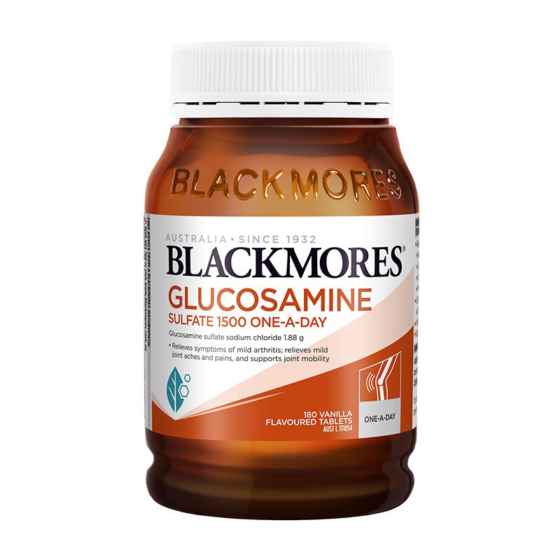 Blackmores , Glucosamine 1500 mg , กลูโคซามีน 1500 , 180เม็ด , ไขข้อ ,ข้อเข่า ,นำเข้าจากออสเตรเลีย ,แพ็คเกจใหม่