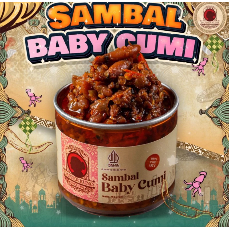 Indonesia Sambal Baby Cumi Dapoer Kuno 150 gram / Baby Squid Sambal